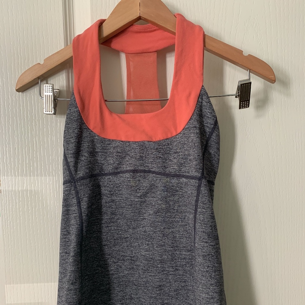 Gray and Coral lululemon top
